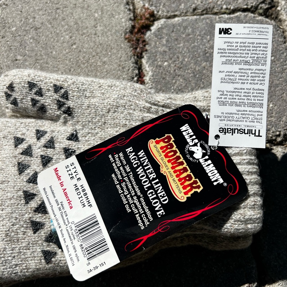CLEARANCE NWT Men’s Medium Wells Lamont Thinsulate Wool Gloves - Picture 6 of 10